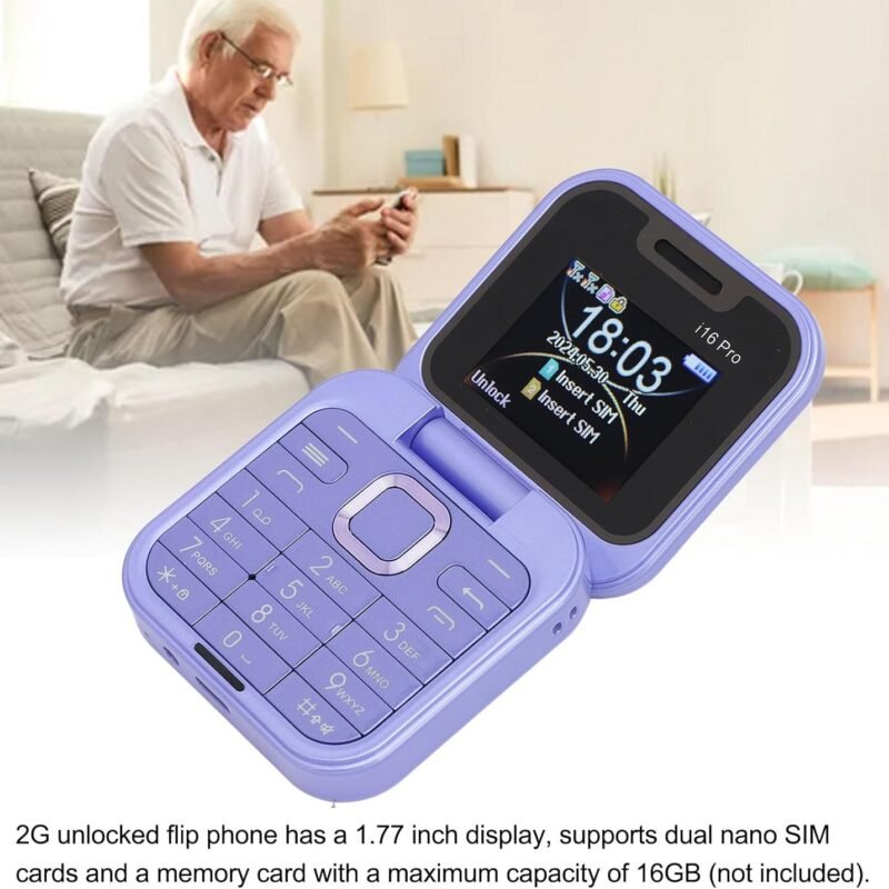 Teléfono plegable con doble pantalla  i16 Pro morada